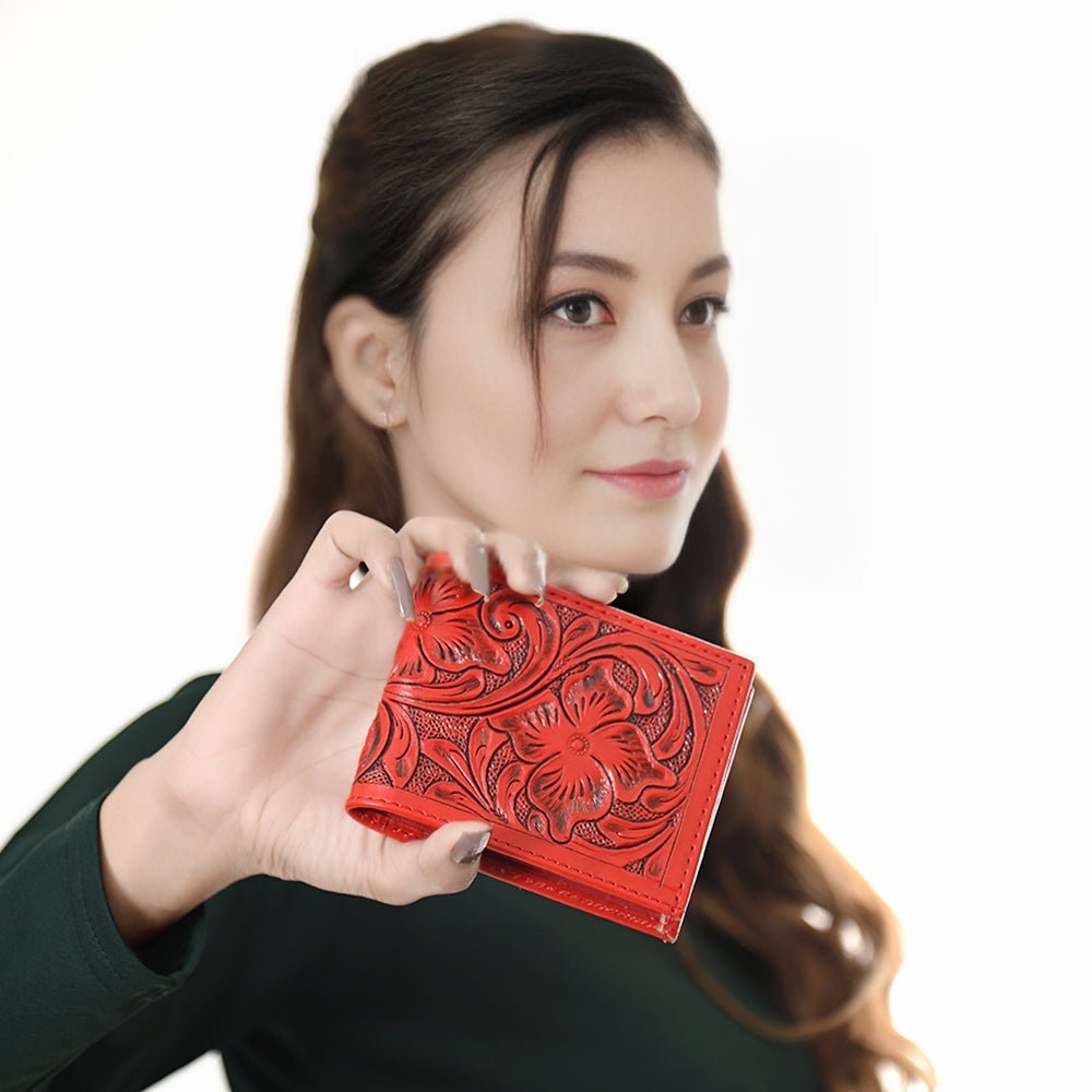 American Darling Wallet Hand Tooled Genuine Leather Women Bag Western Handbag Purse