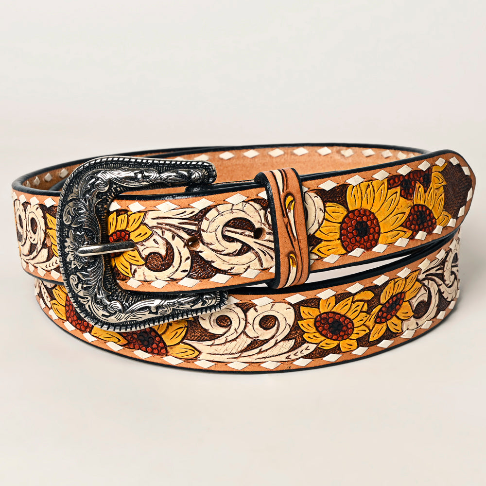 American Darling ADBLF235-L Beautifully Hand Tooled Genuine American Leather Belt Men and  Women