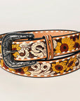 American Darling ADBLF235-L Beautifully Hand Tooled Genuine American Leather Belt Men and  Women