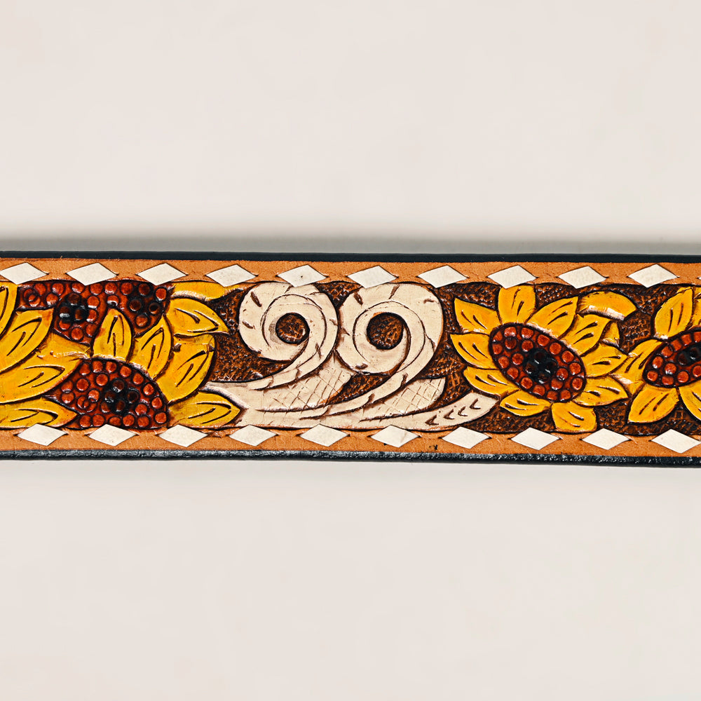 American Darling ADBLF235-L Beautifully Hand Tooled Genuine American Leather Belt Men and  Women