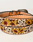 American Darling ADBLF235-L Beautifully Hand Tooled Genuine American Leather Belt Men and  Women