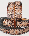 American Darling  Beautifully Hand Tooled Genuine American Leather Belt Men and  Women