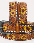 American Darling  Beautifully Hand Tooled Genuine American Leather Belt Men and  Women