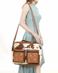 American Darling Briefcase Hair On Genuine Leather Women Bag Western Handbag Purse