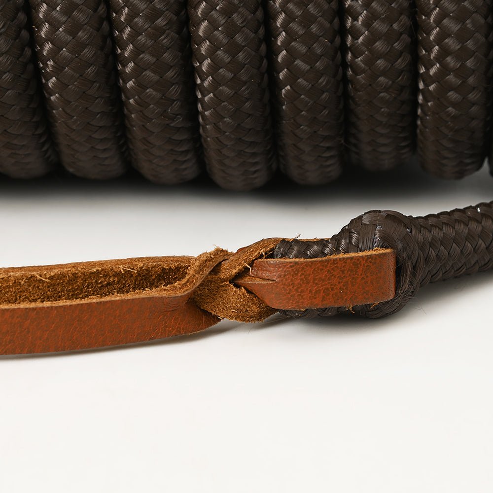14 ft &amp; 25 ft HILASON Western Tack Horse Genuine Nylon Reins Black &amp; Brown