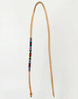 5 Ft Hilason Western Horse Beautiful Beaded Overlay American Leather Whip Tan