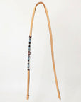 5 Ft Hilason Western Horse Beautiful Beaded Overlay American Leather Whip Tan
