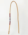 5 Ft Hilason Western Horse Beautiful Beaded Overlay American Leather Whip Tan