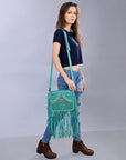 American Darling ADBG1322B Hand Tooled Genuine Leather Women Bag Western Handbag Purse