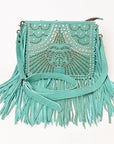 American Darling ADBG1322A Hand Tooled Hair-On Genuine Leather Women Bag Western Handbag Purse