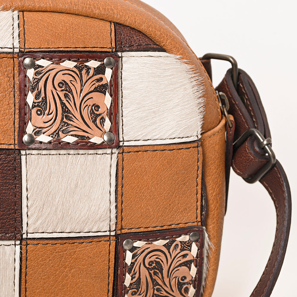American Darling ADBG1323 Hand Tooled Hair-On Genuine Leather Women Bag Western Handbag Purse