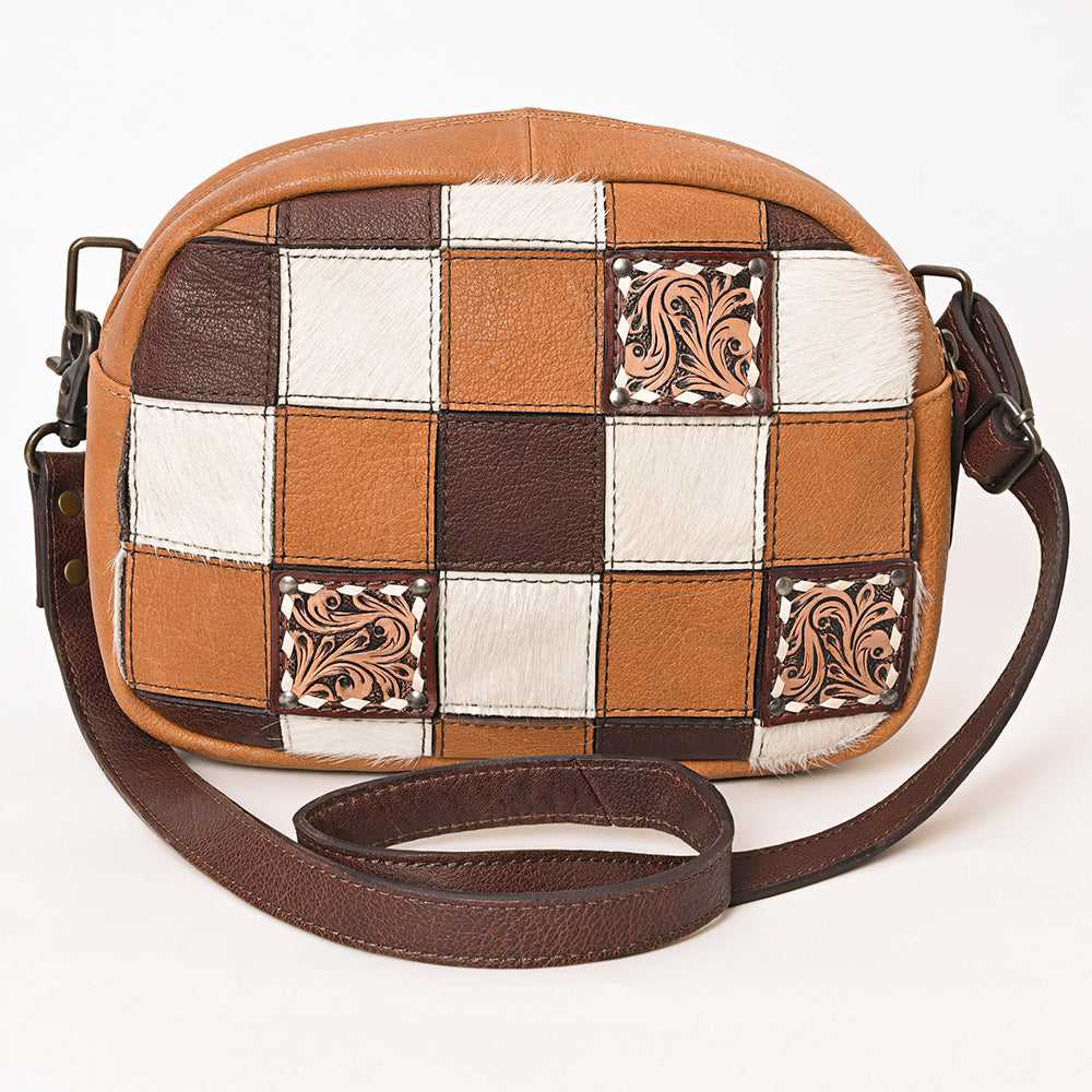 American Darling ADBG1323 Hand Tooled Hair-On Genuine Leather Women Bag Western Handbag Purse