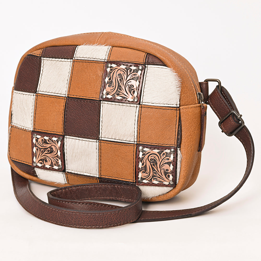 American Darling ADBG1323 Hand Tooled Hair-On Genuine Leather Women Bag Western Handbag Purse