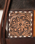 American Darling Bucket Hand Tooled Hair On Genuine Leather Women Bag Western Handbag Purse