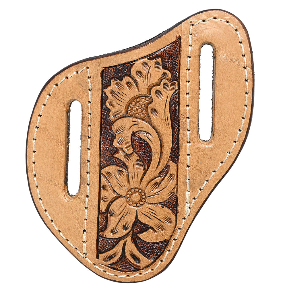 Hilason Leather Angled Knife Scabbard Sheath Cover Floral Tooled