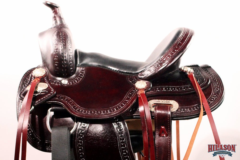 Hilason Western Horse Kids Youth Children Trail Genuine Leather Saddle Dark Brown