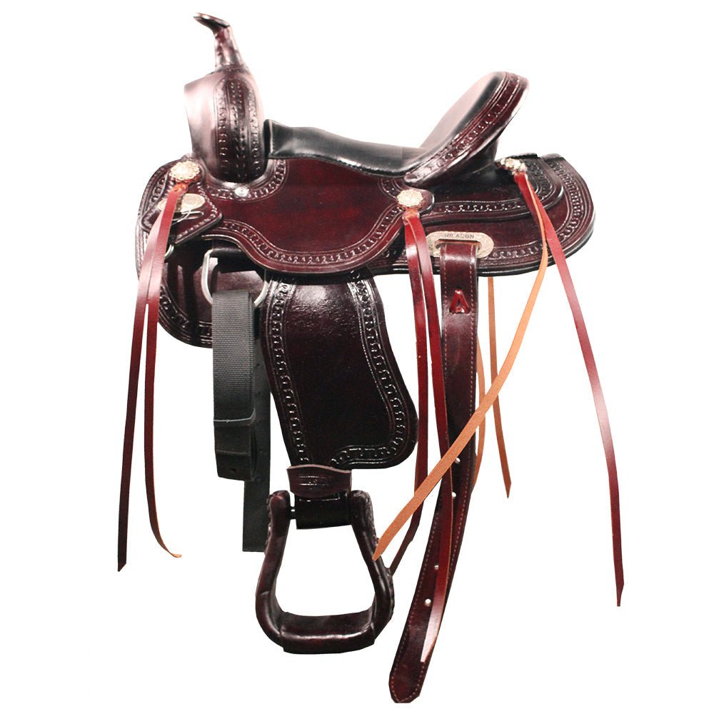 Hilason Western Horse Kids Youth Children Trail Genuine Leather Saddle Dark Brown