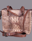 American Darling Western Crocodile Embossed Women Genuine Leather Handbag Purse Bag