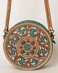 American Darling Canteen Hand Tooled Suede Genuine Leather Women Bag Western Handbag Purse
