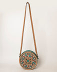 American Darling Canteen Hand Tooled Suede Genuine Leather Women Bag Western Handbag Purse