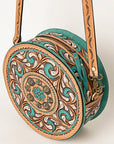 American Darling Canteen Hand Tooled Suede Genuine Leather Women Bag Western Handbag Purse