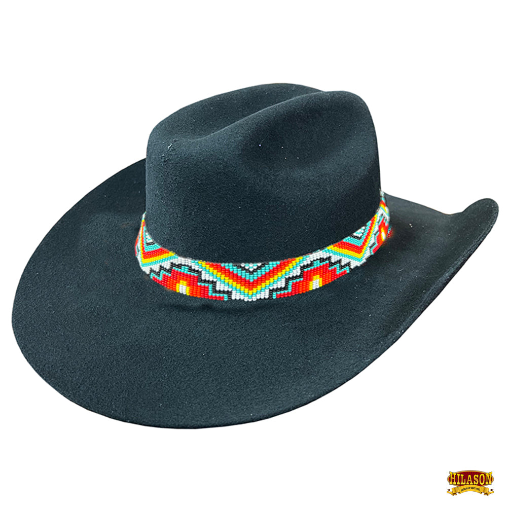 HILASON Beaded  American Style Western Cowgirl Handmade Hatband Tan