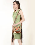 American Darling Briefcase Saddle Blanket Hair On Genuine Leather women bag western handbag purse