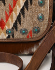 American Darling Briefcase Saddle Blanket Hair On Genuine Leather women bag western handbag purse