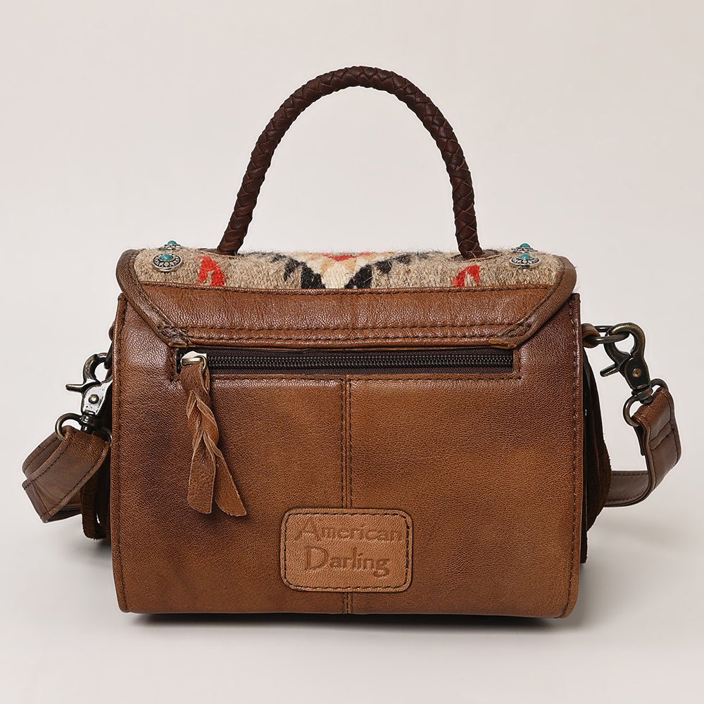 American Darling Briefcase Saddle Blanket Hair On Genuine Leather women bag western handbag purse