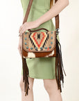 American Darling Briefcase Saddle Blanket Hair On Genuine Leather women bag western handbag purse