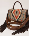 American Darling Briefcase Saddle Blanket Hair On Genuine Leather women bag western handbag purse