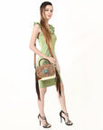 American Darling Briefcase Saddle Blanket Hair On Genuine Leather women bag western handbag purse