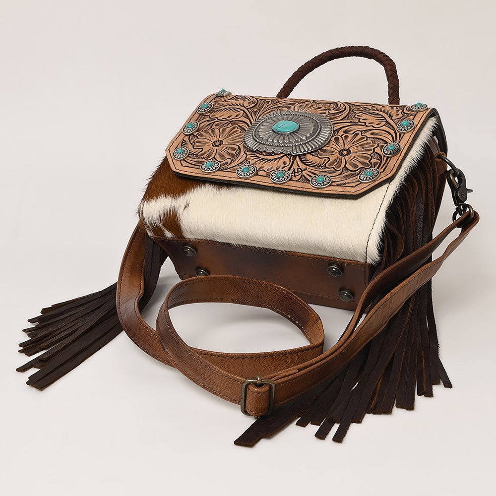 American Darling Briefcase Saddle Blanket Hair On Genuine Leather women bag western handbag purse