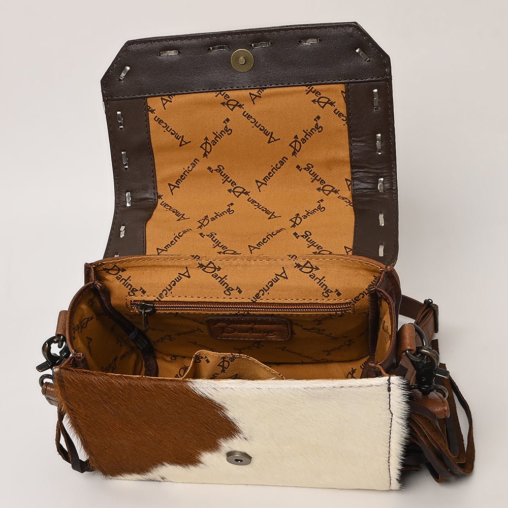 American Darling Briefcase Saddle Blanket Hair On Genuine Leather women bag western handbag purse