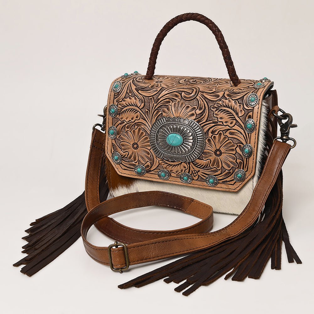 American Darling Briefcase Saddle Blanket Hair On Genuine Leather women bag western handbag purse