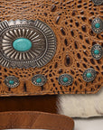 American Darling Briefcase Saddle Blanket Hair On Genuine Leather women bag western handbag purse