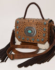 American Darling Briefcase Saddle Blanket Hair On Genuine Leather women bag western handbag purse
