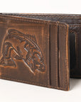 AMERICAN TANNER Genuine Leather Hand Burnished Bifold Wallet For Men Women H4 X W3.25 X D0.5