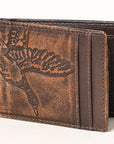 AMERICAN TANNER Genuine Leather Hand Burnished Bifold Wallet For Men Women H4 X W3.25 X D0.5