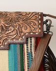 American Darling Crossbody Hand Tooled Saddle Blanket Genuine Leather Women Bag Western Handbag Purse