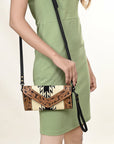 American Darling Hand Tooled Saddle Blanket Genuine Leather Women Bag Western Handbag Purse