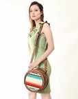 American Darling ADBG1391B Cross Body Hand Tooled Genuine Leather Women Bag Western Handbag Purse