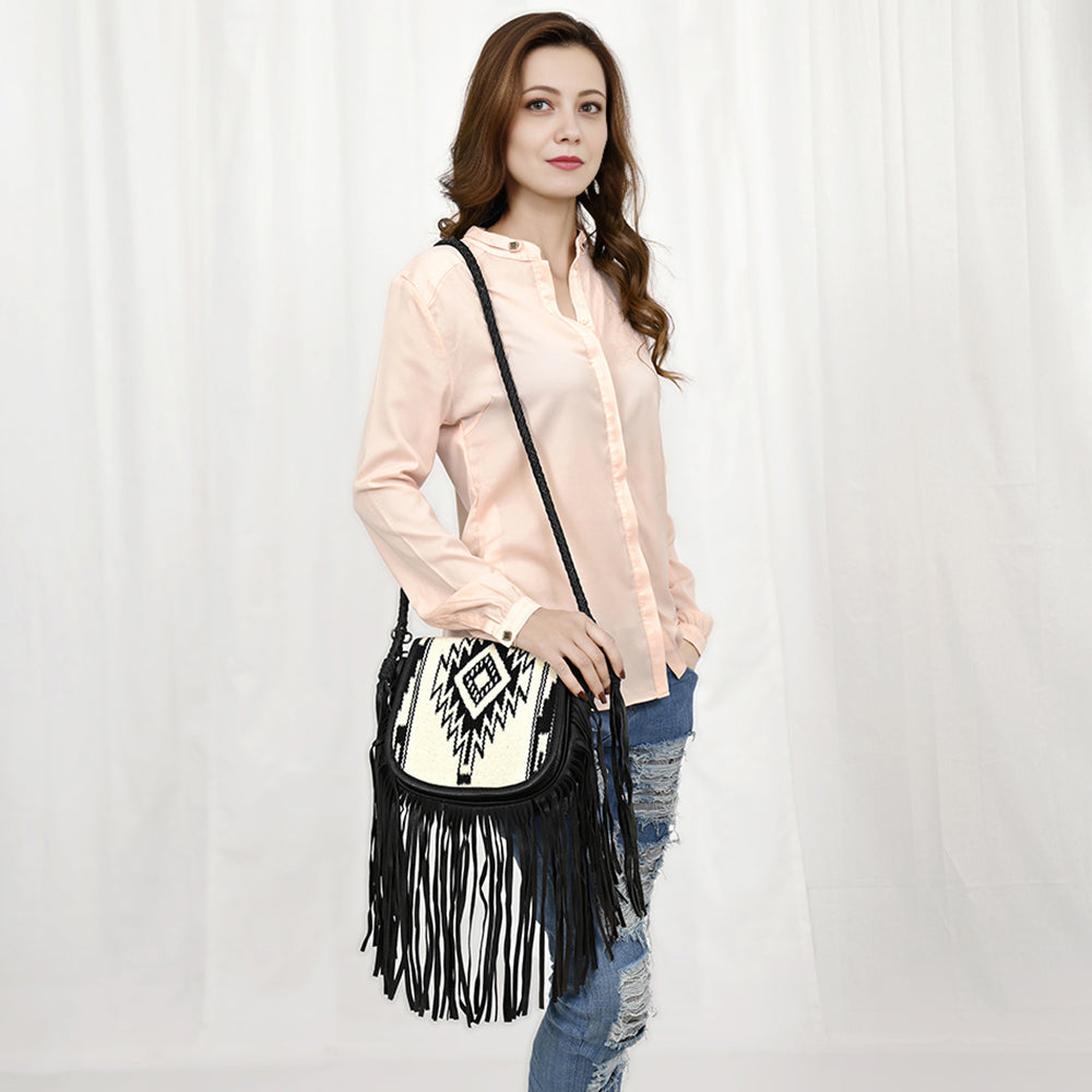 American Darling ADBG1392A Messenger Saddle Blanket Genuine Leather Women Bag Western Handbag Purse