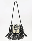 American Darling ADBG1392A Messenger Saddle Blanket Genuine Leather Women Bag Western Handbag Purse