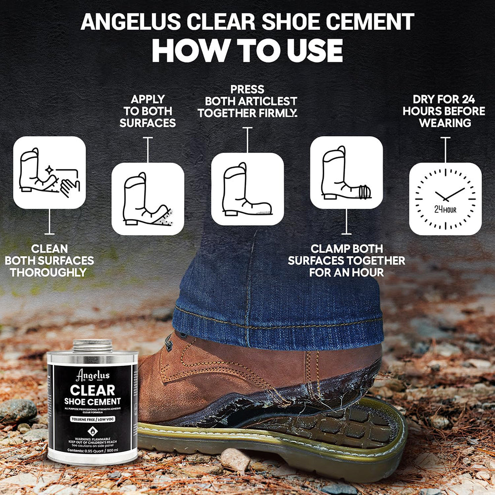 ANGELUS Clear Shoe Cement 1 Quartz For Strong &amp; Durable Bond