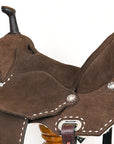 14-In Flex Tree Western Buckstitch Trail Barrel Handcrafted Leather Saddle For Endurance