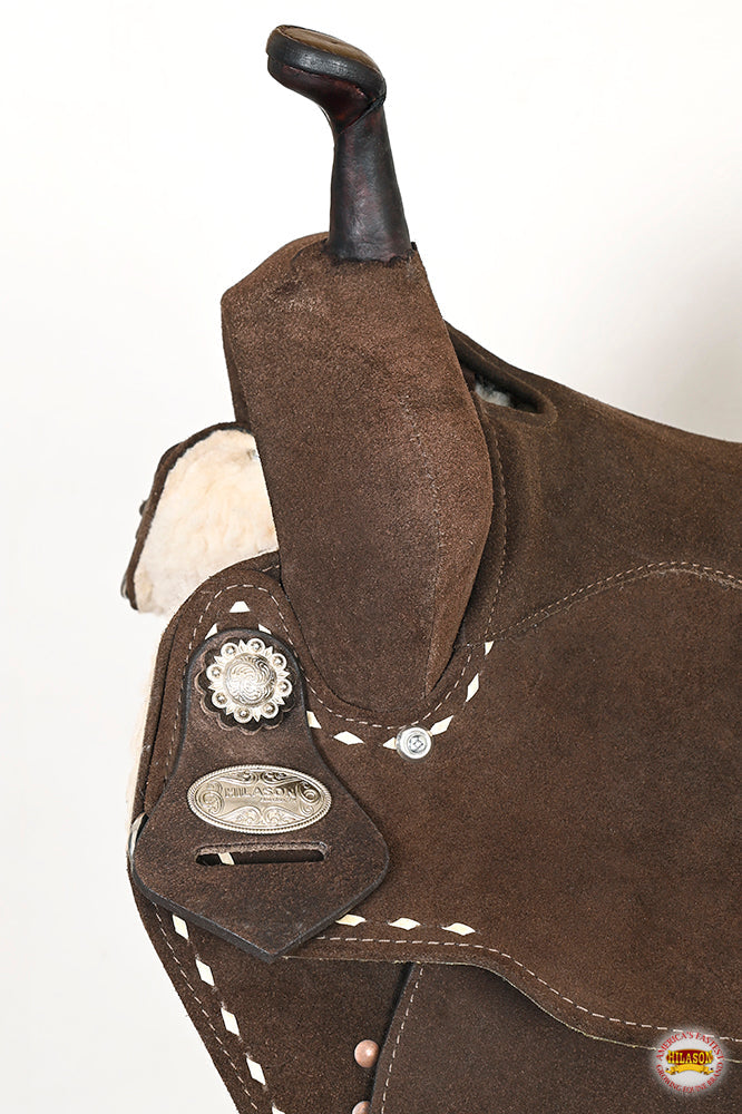 14-In Flex Tree Western Buckstitch Trail Barrel Handcrafted Leather Saddle For Endurance