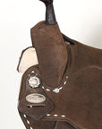 14-In Flex Tree Western Buckstitch Trail Barrel Handcrafted Leather Saddle For Endurance