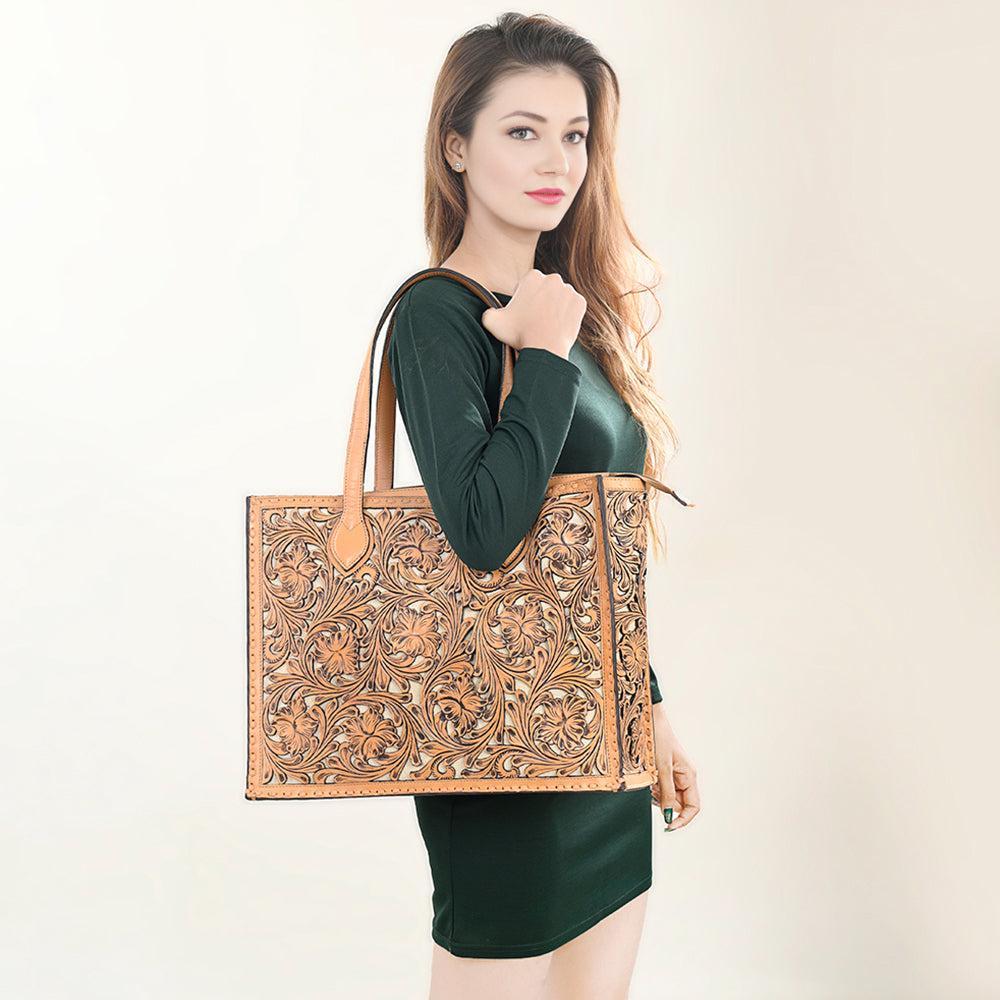 American Darling ADBGZ787A Hand Tooled Genuine Leather Women Bag Western Handbag Purse