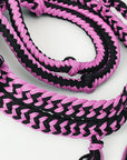 8 ft Hilason Western Horse Nylon Rope With Fringes Snap Black